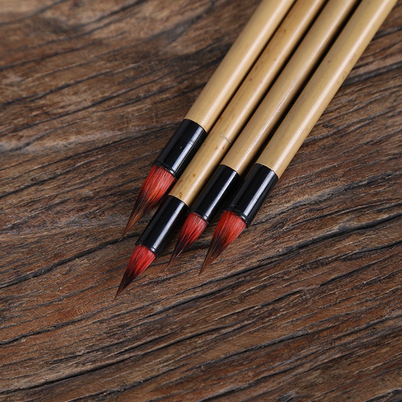 晋元堂【传统小红毛】大小号手工毛笔竹杆书法小楷抄经装包