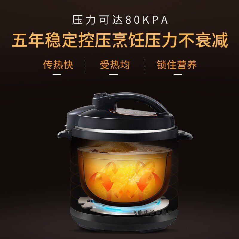 飞鹿电压力锅家用高压4L5L6L双胆机械电脑多功能4-8人电高压锅