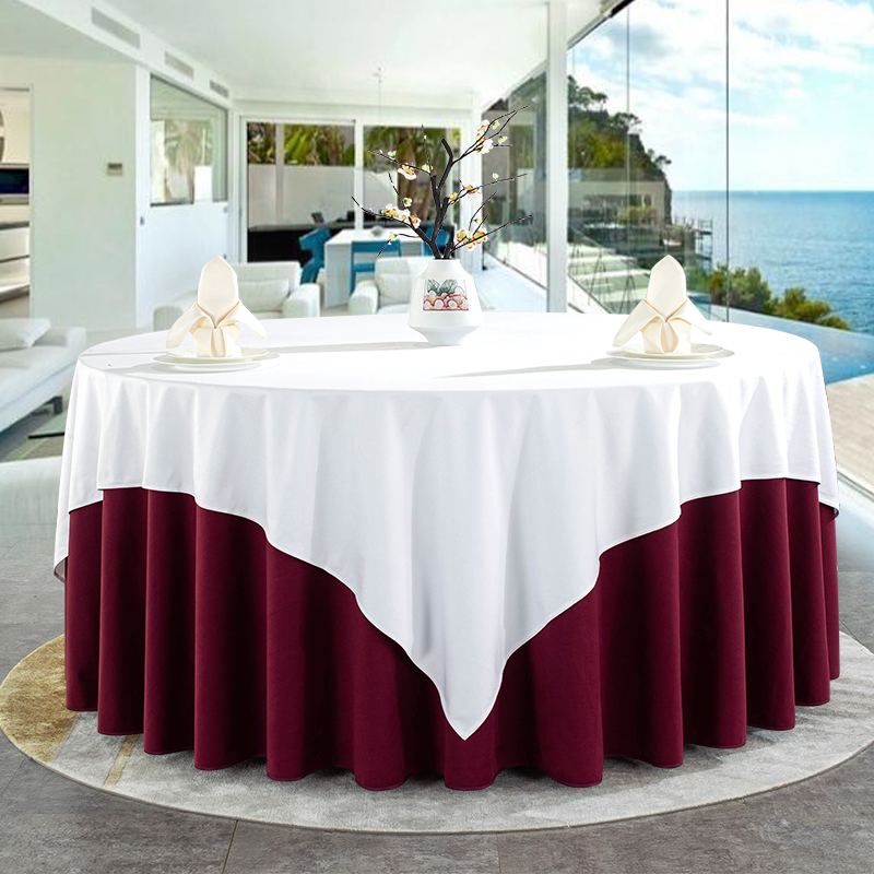 圆形餐桌台布加厚酒店大圆桌桌布布艺饭店宴会圆桌餐布餐厅桌布