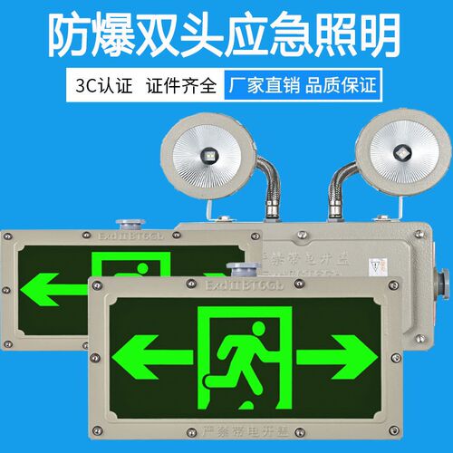 防爆应急灯双头防爆标志灯双面安全出口疏散指示双头两用灯二合一