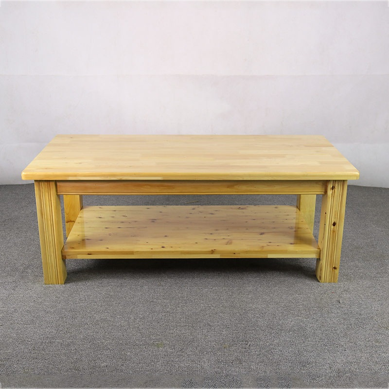 纯实木茶几简约现代环保长方形茶桌木头家具单层原木色柏木茶几