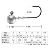 BKK圆形内德加强不倒翁蘑菇头铅头钩黑坑浮水虾野钓鲈鱼鳜鱼路亚