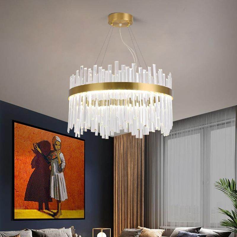 室客厅灯灯水吊灯轻奢风网红别墅现代719简约餐厅卧晶全屋套餐组