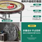 不锈内置转盘圆桌家用加厚餐桌商FS758599饭店饭体用桌一折叠钢桌