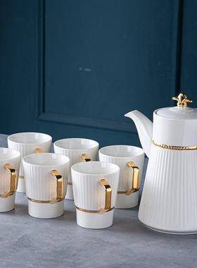 客轻奢茶具高水JQH颜值具套装具结厅婚送礼陶瓷茶壶水套装配瓷托