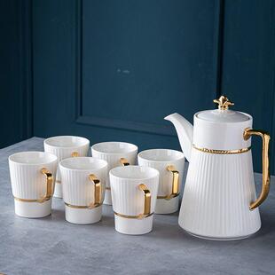 客轻奢茶具高水JQH颜值具套装具结厅婚送礼陶瓷茶壶水套装配瓷托