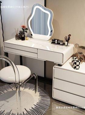 231102妆5斗新奶油风实木梳妆台卧室现代简约柜收纳柜一体智款能