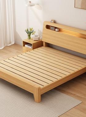 实木床床约现代1.5米简双人床主卧Xz-8-81.8出租房家用储物1.m2米