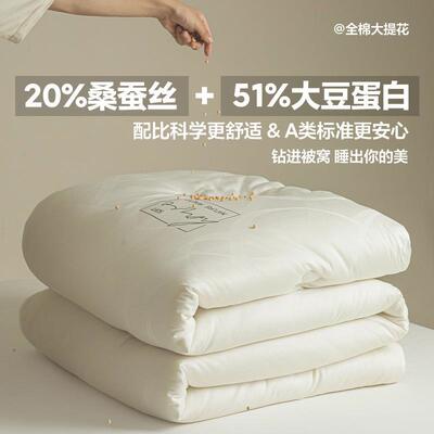 A类全棉被纯棉丝大被AL87406豆纤维加厚冬被春秋被子蚕母被子被芯