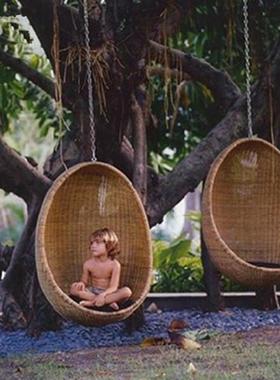 网红户用外藤编鸟巢吊篮庭院吊椅别墅落地MDL秋人千家台悬挂懒阳