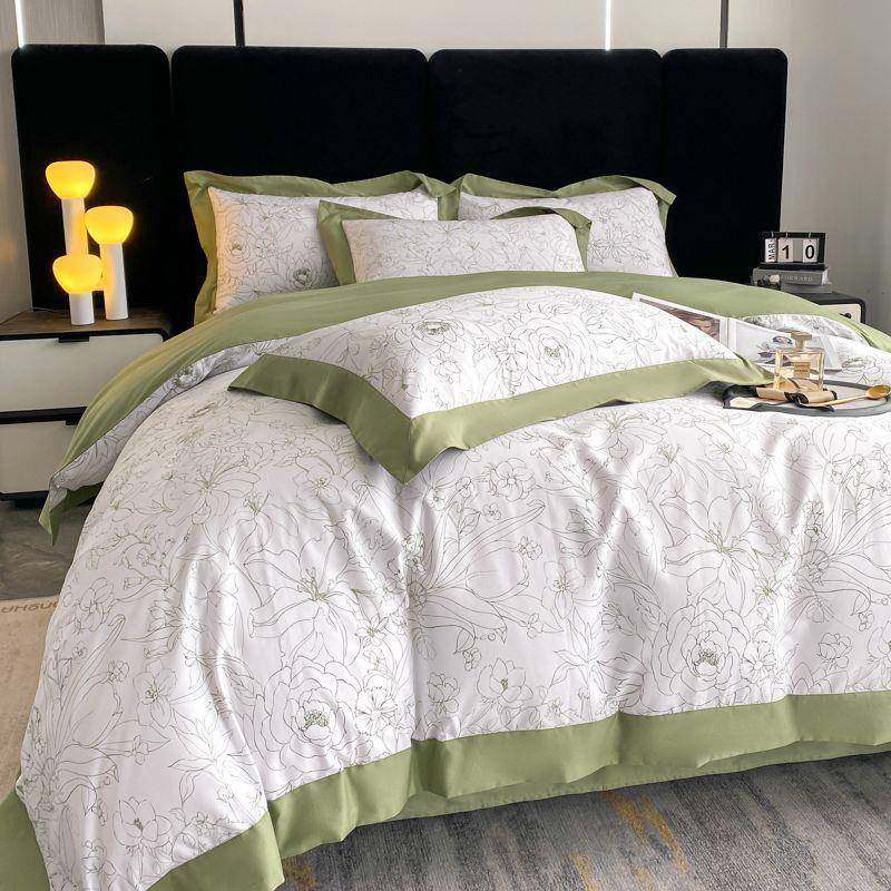 新高床档长绒棉四格件VFM套全棉款被套法式欧式田园风纯棉双人上