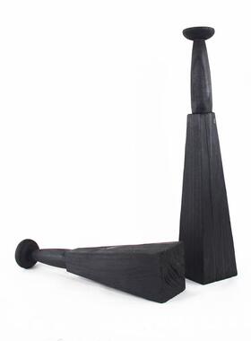 厂家销售工碳化黑色木创意烛台民酒店别墅艺术造型装质饰宿摆AXS