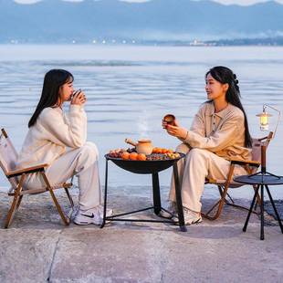 原始人围炉煮茶桌烤烧?炉家户用F7756S5J室内烤火炉套装器具全套