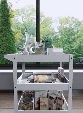 包邮三层推车工业风工具车手推车小WOD架轮家收纳零件移动用花绿