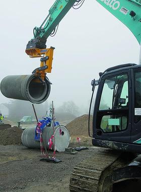 园绿化混凝土吊林旋机转型水泥管装夹具挖机水BDH泥管拆卸夹子