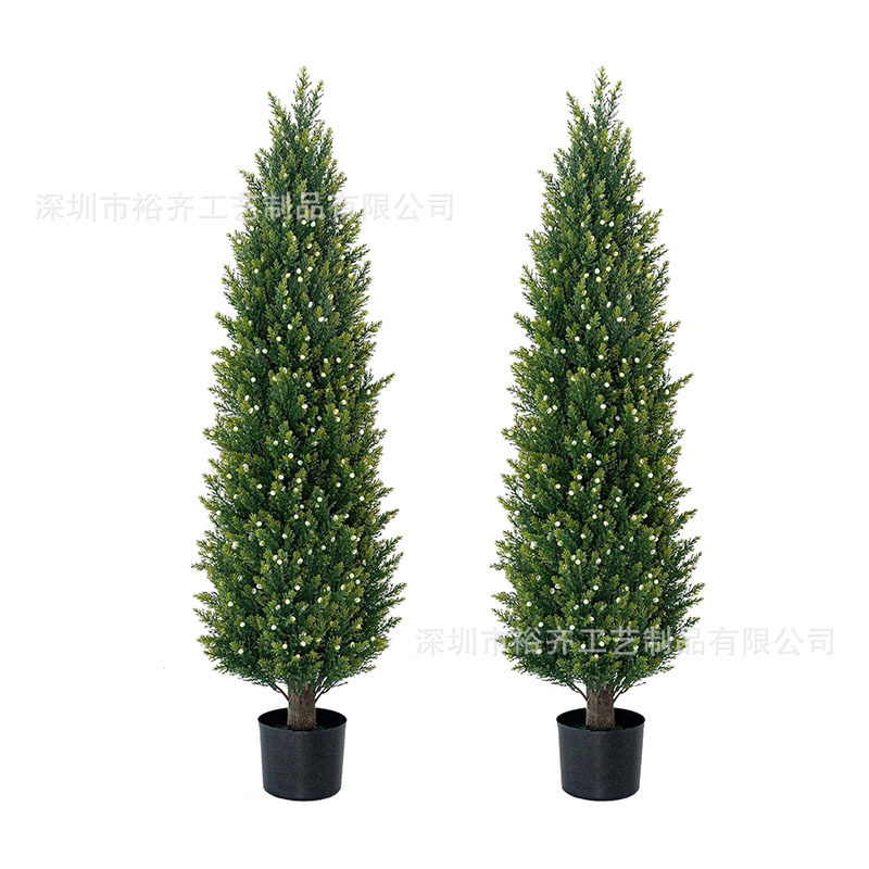 亚马逊跨境仿真雪松柏树叶绿植