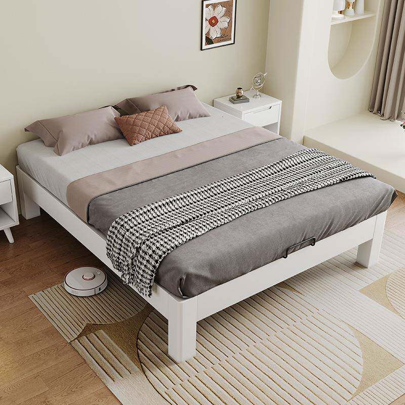 米全实木无床头床架子榻约榻排现骨B11架床代简民宿酒店静音齐边