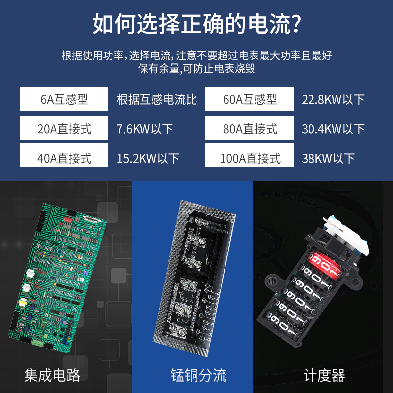 三相四线电表3V互感器式高精度数字出租房液晶电度表三相电能表