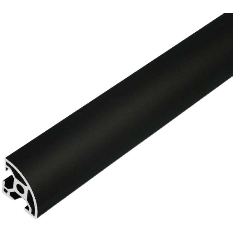 3030RH黑色工业铝型材 30R黑半圆铝合金型材 黑色弧形30R铝半圆