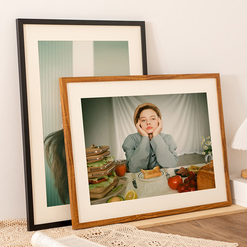 a3相框画框装裱定制a4油画外框实木挂墙拼图裱框8k自己框架木框4K