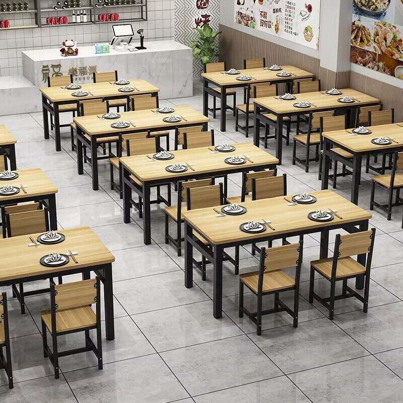 小吃店烧烤餐桌家用食堂饭店快餐桌椅大排档餐馆电脑桌