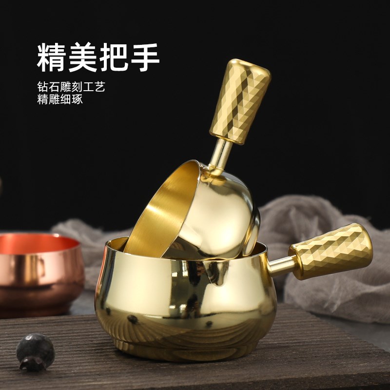 30不锈钢酱汁杯带把蘸料碟西餐厅牛排酱料杯创意番茄酱杯斗餐具