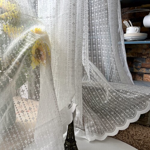 定制韩式蕾丝少女风白色纱帘成品窗帘阳台客厅书房卧室飘窗纱帘