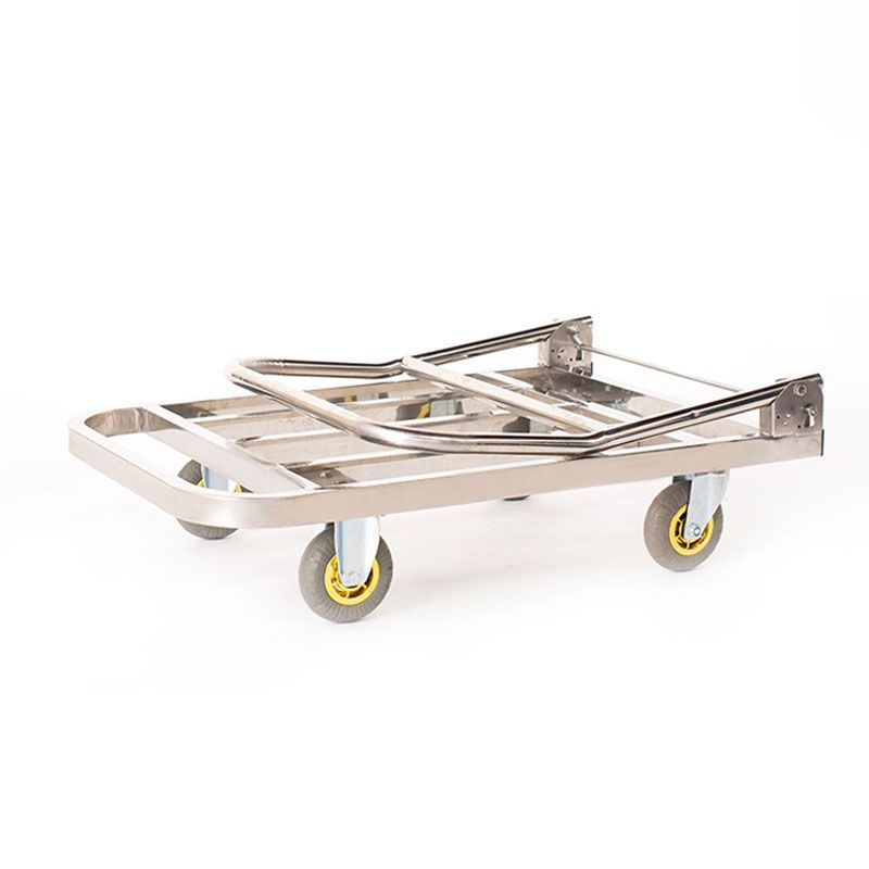 加厚型30不锈钢方管车拉货折叠式推车搬运车静音可携式拉杆车推车