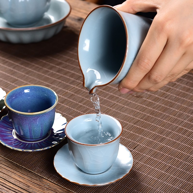 官哥汝定钧窑陶瓷公道杯分茶器分茶杯功夫茶具配件茶海