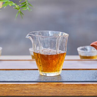 照见冰晶玻璃公道杯 加厚耐高温家用透明匀杯分茶器公杯茶道配件