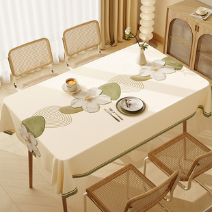 侘寂风皮革桌布防水长方形餐桌垫布家用茶几布遮丑台布桌垫定制