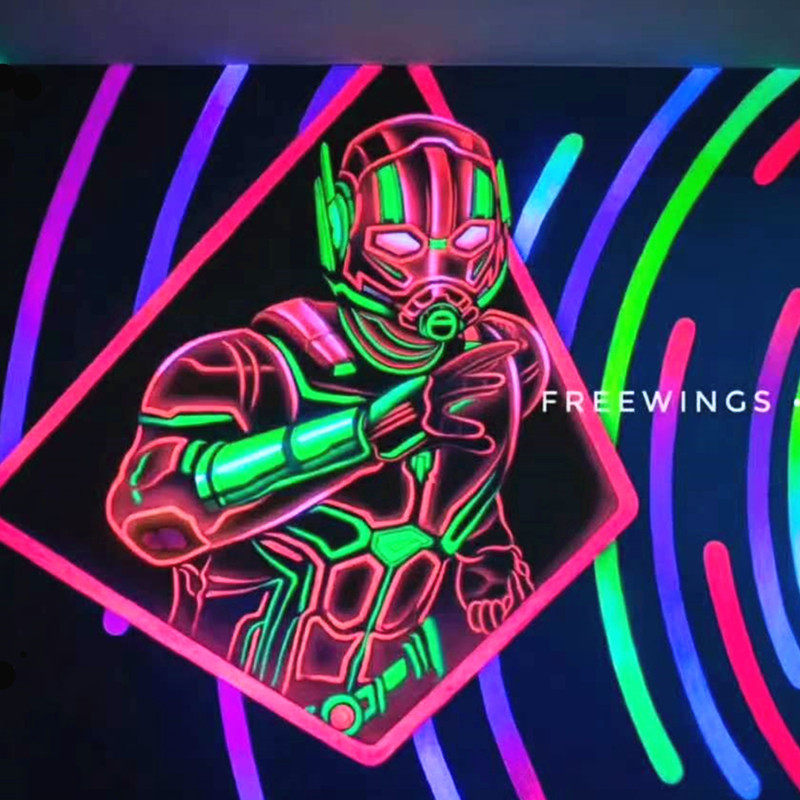 荧光颜料 荧光漆 紫光灯荧光液剂艺术涂料壁画彩绘海洋馆星空墙面