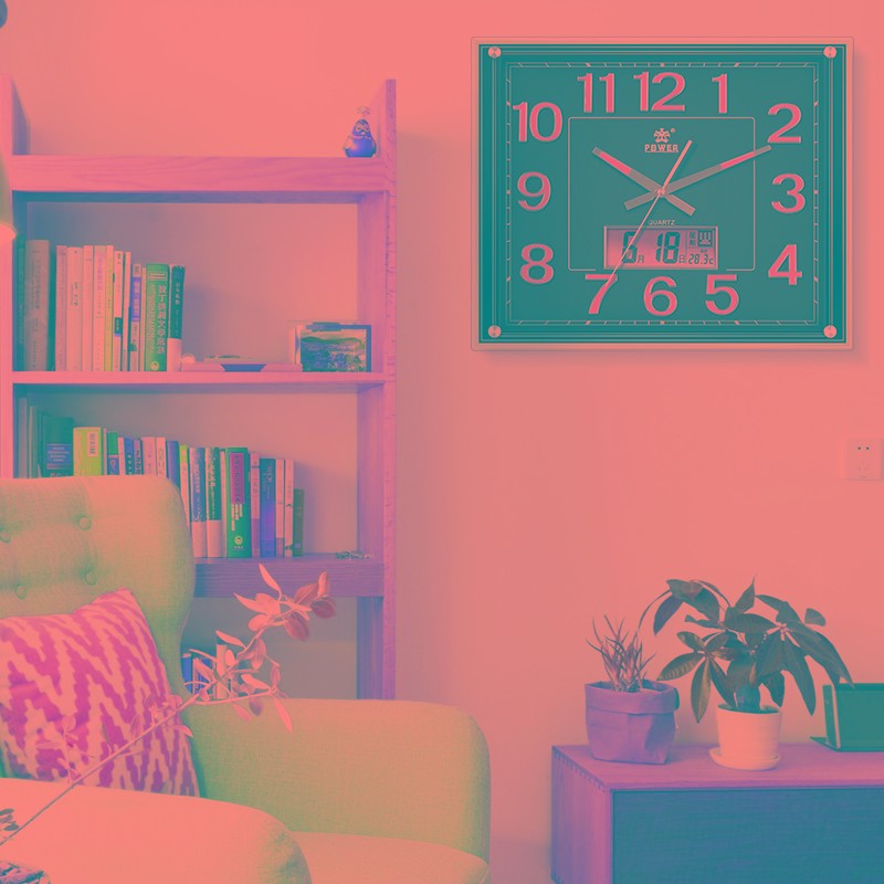 霸王钟表挂钟客厅家用时尚创意夜光简约挂表欧式静音日历石英时钟