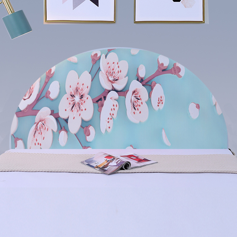 床头罩2021年新款弧形木头半圆形老式木床头罩床头全包防尘罩