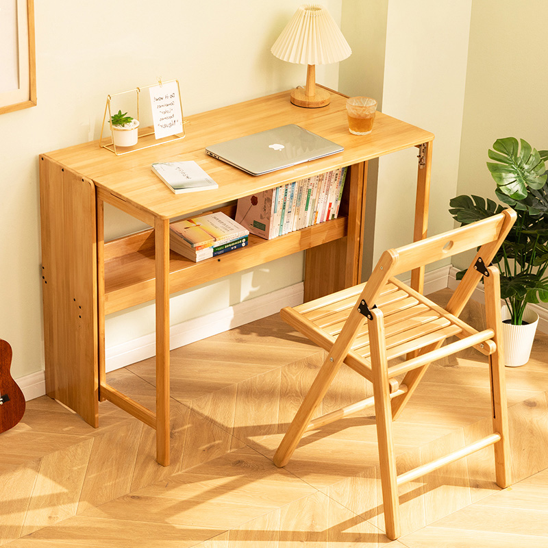 折叠书桌电脑桌子办公桌学生家用写字工作小型台式非实木卧室床边