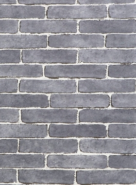 中式复古长条砖墙纸 深灰色浅灰色砖头壁纸 LOFT工业风不规则砖纹