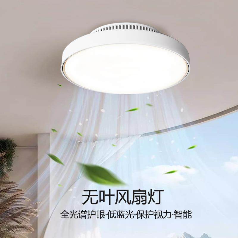 新顶款全光谱无风叶扇灯家智能卧室餐996厅吸灯简用约电扇灯