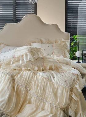 法式床主公风精件天丝夏被床裙盖四套长绒棉XBI床单被套四季通用