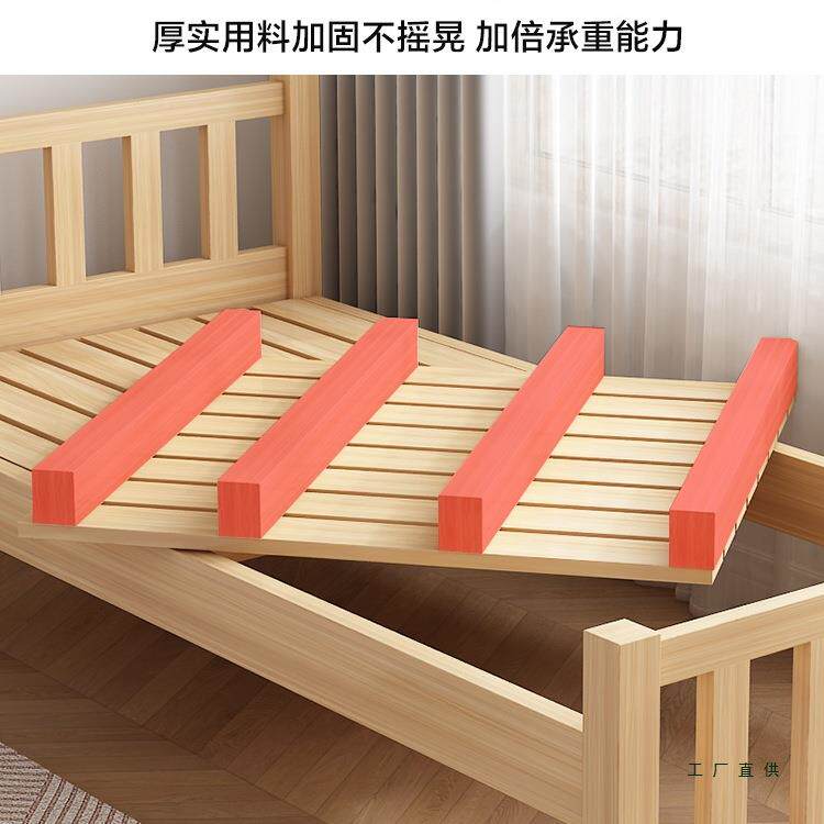 实木床经济型固985简约现代学出租房宿单人床双人床稳松木床生舍