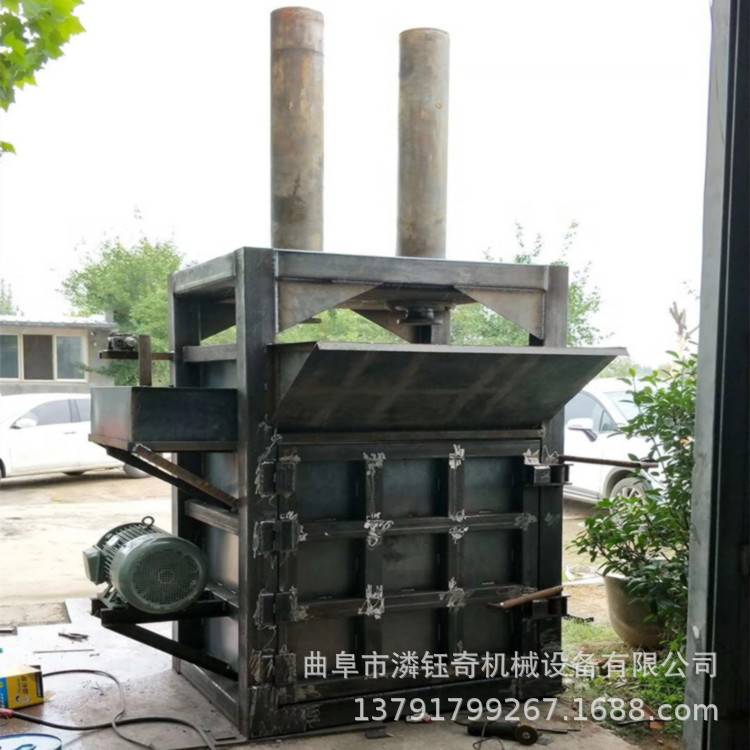 废纸箱纸壳打包机 旧铁桶油漆桶压扁机 可乐瓶易拉罐压块机