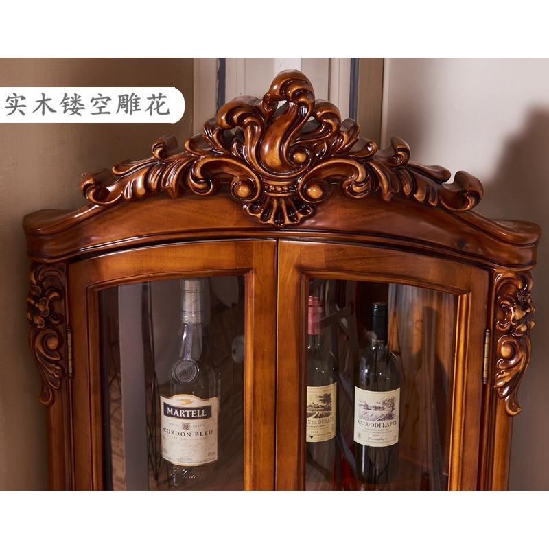 转角书桌书柜欧式酒三柜全实木墙角靠墙转房角卧室弧OHT形角柜雕