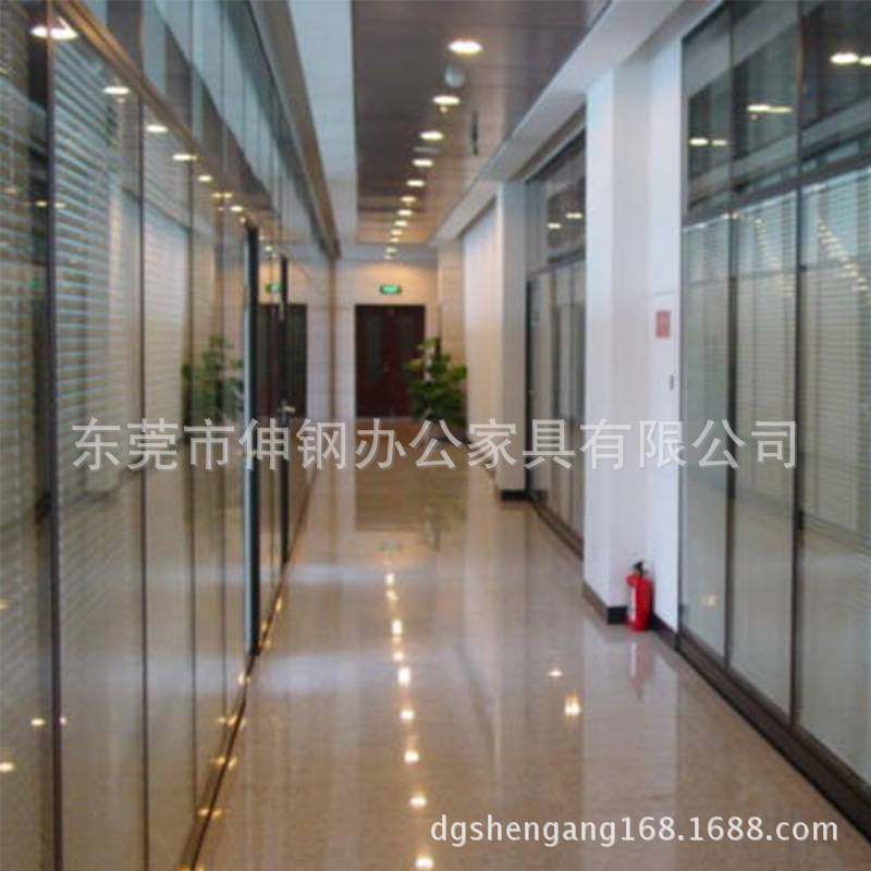 屏风隔断墙磨纱玻璃三胺板铝合金框架高隔组合东莞家具