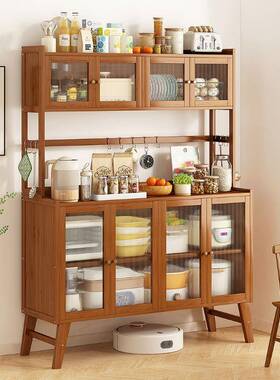 轻奢体餐边简WQW易餐具柜柜子一靠墙高家柜用落地带门多层茶水柜