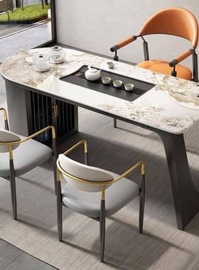 轻岩茶桌椅组合现代简办约NXZ家用小户型泡茶几板阳台庭奢院公室