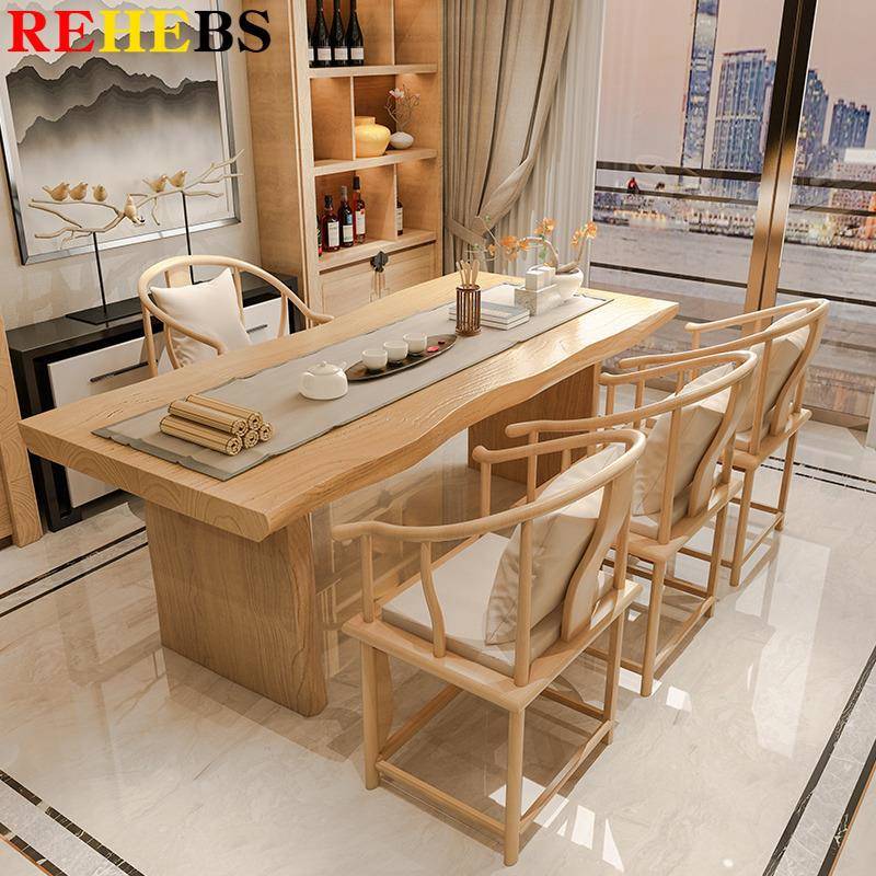 DPC茶桌茶椅组合简约家泡用大板桌现代茶台喝茶新中桌式功夫实木