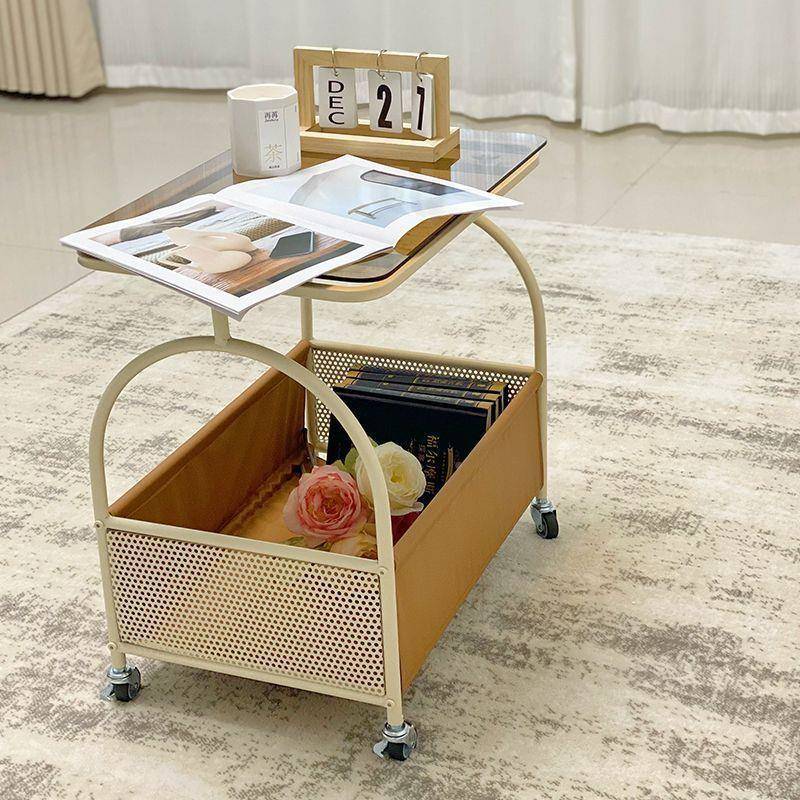 可移动几客小沙发边奶油风带轮网红创意简OMS约推车厅小茶几家用