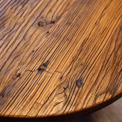 户围炉桌圆老榆木内茶桌圆形小桌茶台实木台茶餐桌新中式餐馆商铺
