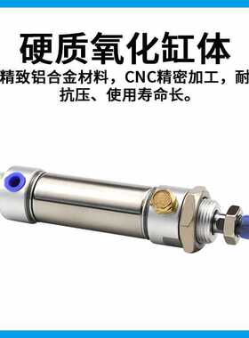 亚德客MSI前单动迷你气缸MSI20/25/32/40X10X15X20X25X30X40X50S