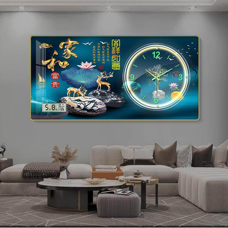 现代简约装饰画画挂钟关玄装饰画钟表客厅网走廊TQL过道墙挂钟红