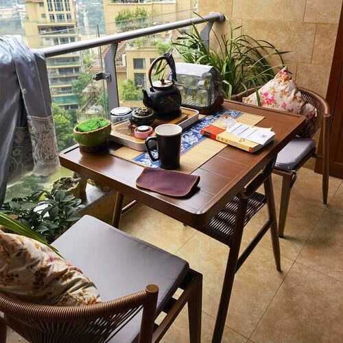 阳台小桌椅网红休闲茶桌椅组合小户型藤椅茶几户外阳台桌椅三件套